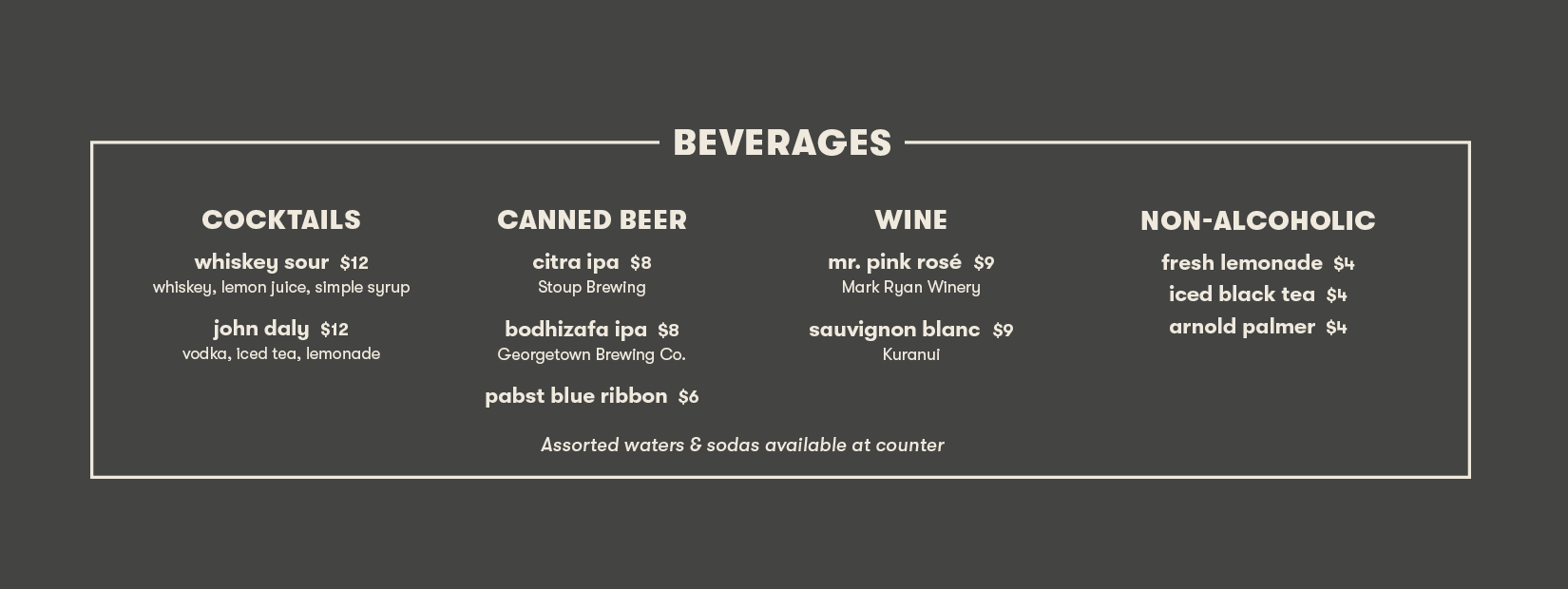 BBQ Drinks - Poulsbo